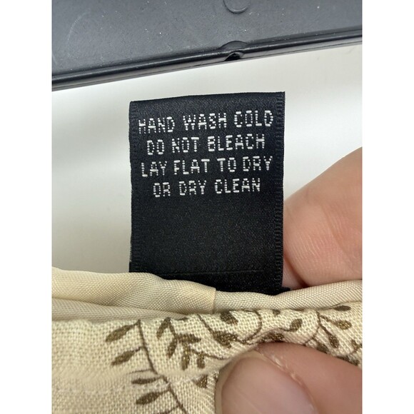 Carole Little Vintage skirt Linen Blend sequin Folk Cottagecore Fairy Midi 8 - Picture 8 of 13